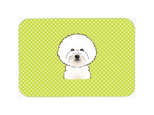 Checkerboard Lime Green Bichon Frise Mouse Pad Hot Pad or Trivet BB1279MP