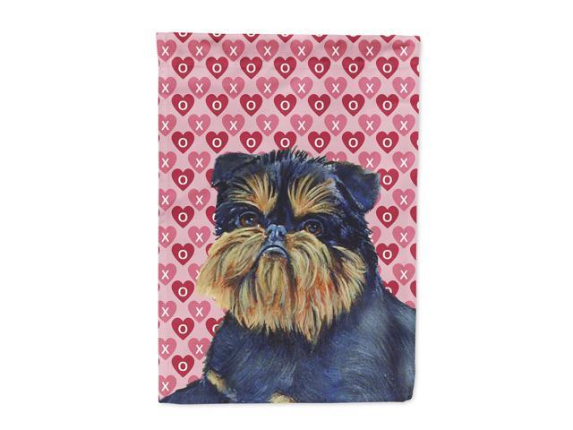 Brussels Griffon Hearts Love and Valentine's Day Flag Canvas House Size