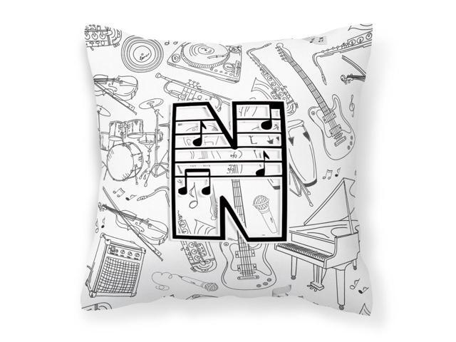 Letter N Musical Note Letters Canvas Fabric Decorative Pillow CJ2007-NPW1414