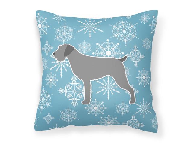Winter Snowflake German Wirehaired Pointer Fabric Decorative Pillow BB3511PW1818