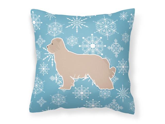 Winter Snowflake Pyrenean Shepherd Fabric Decorative Pillow BB3518PW1818