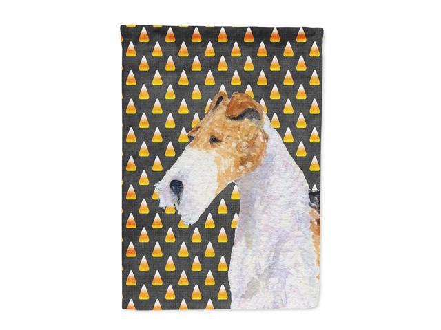 Fox Terrier Candy Corn Halloween Portrait Flag Canvas House Size