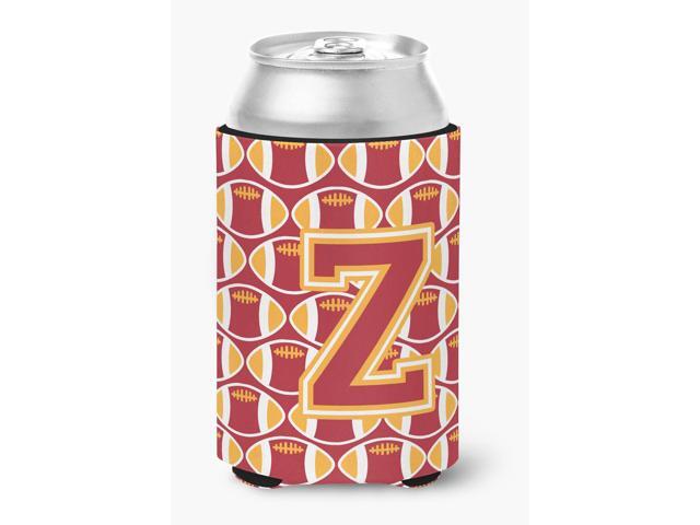 Letter Z Football Cardinal and Gold Can or Bottle Hugger CJ1070-ZCC