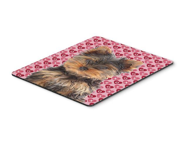 Hearts Love and Valentine's Day Yorkie Puppy / Yorkshire Terrier Mouse Pad Hot Pad or Trivet KJ1195MP