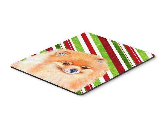 Pomeranian Candy Cane Holiday Christmas Mouse Pad Hot Pad or Trivet