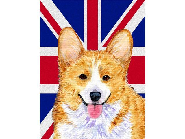 Corgi with English Union Jack British Flag Flag Garden Size SS4928GF