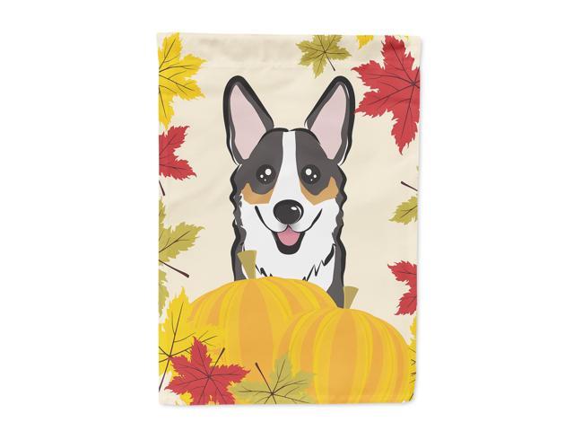 Tricolor Corgi Thanksgiving Flag Canvas House Size BB2061CHF