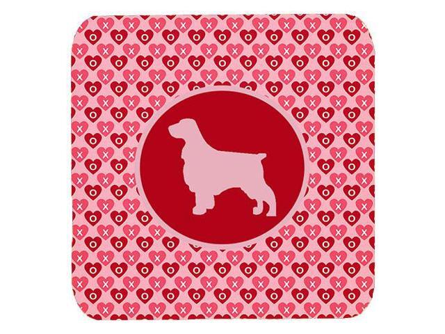 Set of 4 Field Spaniel Valentine Hearts Foam Coasters