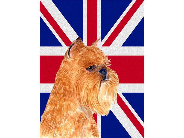 Brussels Griffon with English Union Jack British Flag Flag Garden Size SS4936GF
