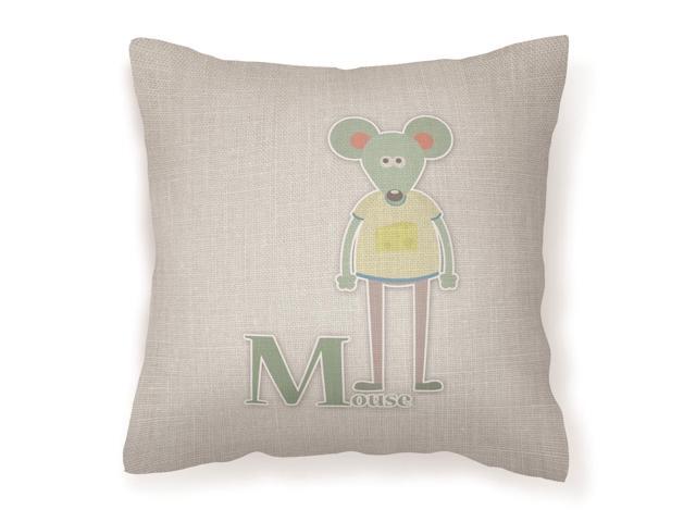 Alphabet M for Mouse Fabric Decorative Pillow BB5738PW1818