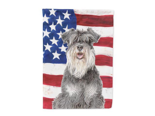 USA American Flag with Schnauzer Flag Garden Size KJ1157GF