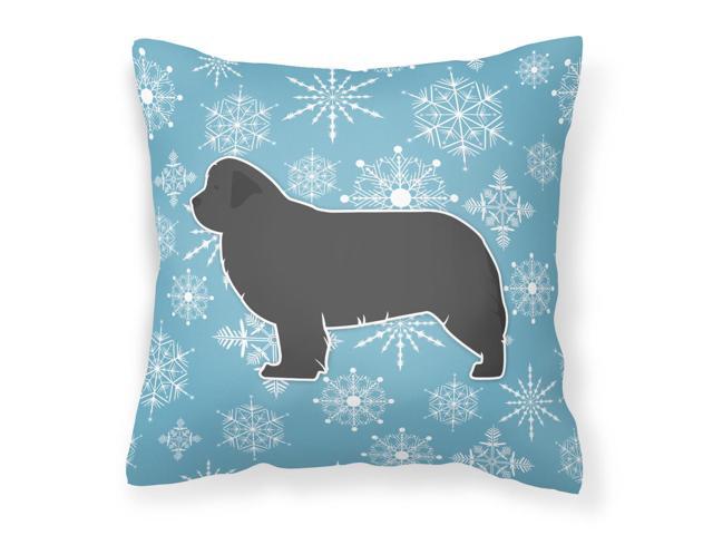 Winter Snowflake Newfoundland Fabric Decorative Pillow BB3564PW1414