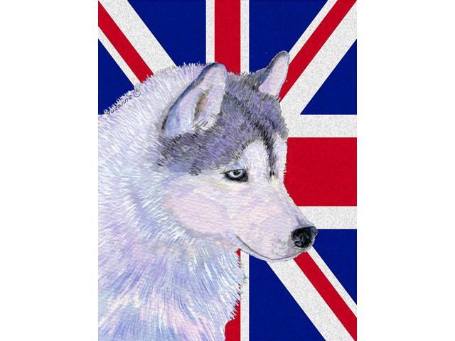 Siberian Husky with English Union Jack British Flag Flag Garden Size SS4906GF