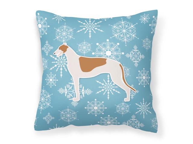 Winter Snowflake Greyhound Fabric Decorative Pillow BB3505PW1818