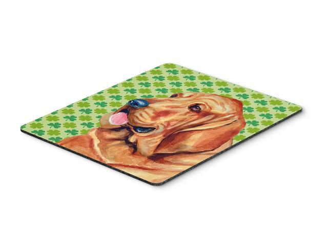 Bloodhound St Patrick's Day Shamrock Portrait Mouse Pad Hot Pad or Trivet