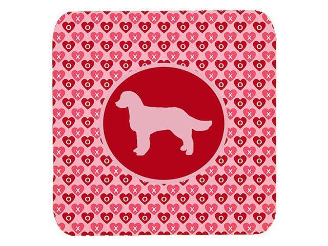 Set of 4 American Water Spaniel Valentine Hearts Foam Coasters