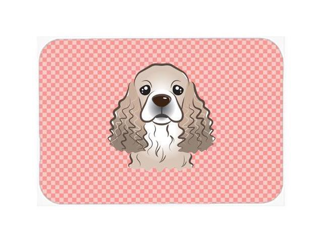 Checkerboard Pink Cocker Spaniel Mouse Pad Hot Pad or Trivet BB1216MP