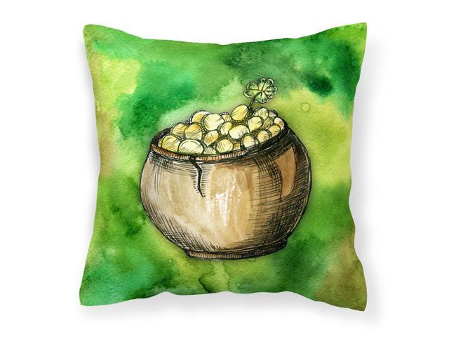 Irish Pot of Gold Fabric Decorative Pillow BB5769PW1414