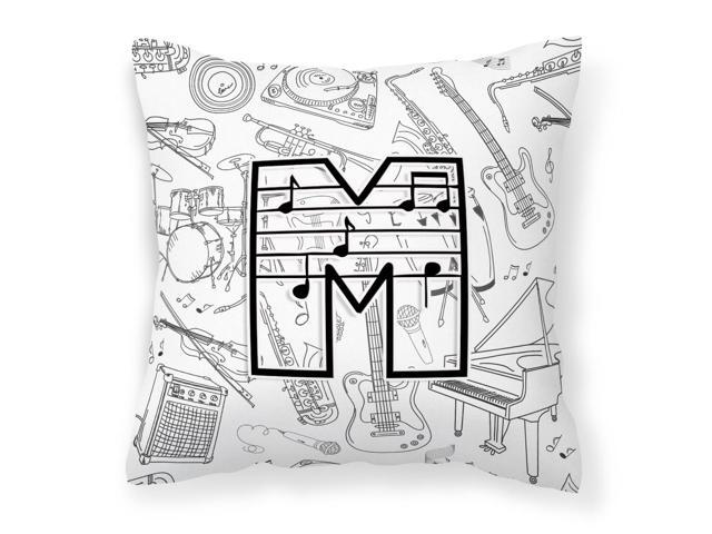 Letter M Musical Note Letters Canvas Fabric Decorative Pillow CJ2007-MPW1414