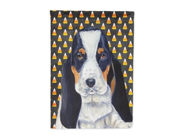 Basset Hound Candy Corn Halloween Portrait Flag Canvas House Size