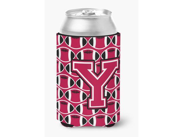 Letter Y Football Crimson and White Can or Bottle Hugger CJ1079-YCC