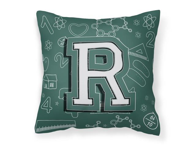 Letter R Back to School Initial Canvas Fabric Decorative Pillow CJ2010-RPW1414