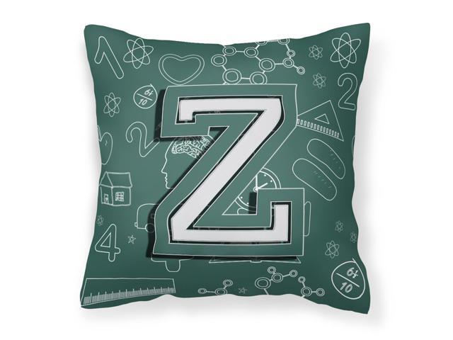 Letter Z Back to School Initial Canvas Fabric Decorative Pillow CJ2010-ZPW1414