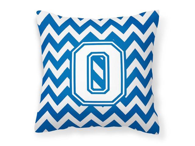 Letter O Chevron Blue and White Fabric Decorative Pillow CJ1045-OPW1414