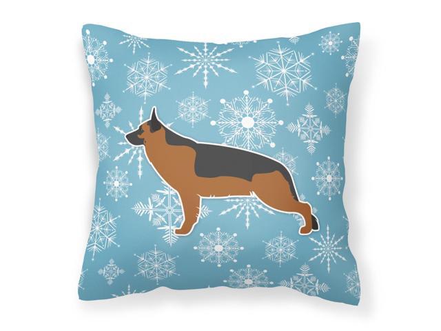 Winter Snowflake German Shepherd Fabric Decorative Pillow BB3524PW1414