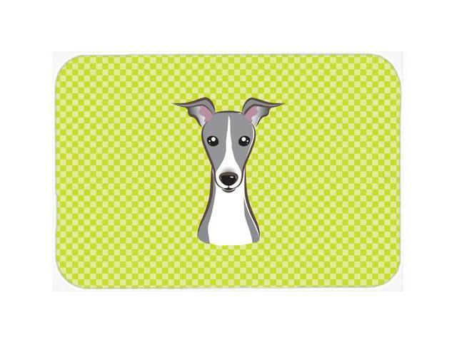 Checkerboard Lime Green Italian Greyhound Mouse Pad Hot Pad or Trivet BB1298MP