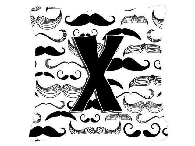 Letter X Moustache Initial Canvas Fabric Decorative Pillow CJ2009-XPW1818
