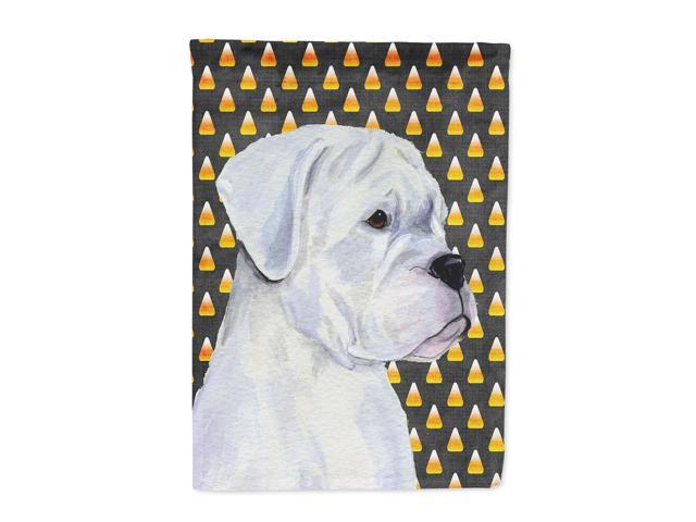 Boxer White Candy Corn Halloween Portrait Flag Canvas House Size