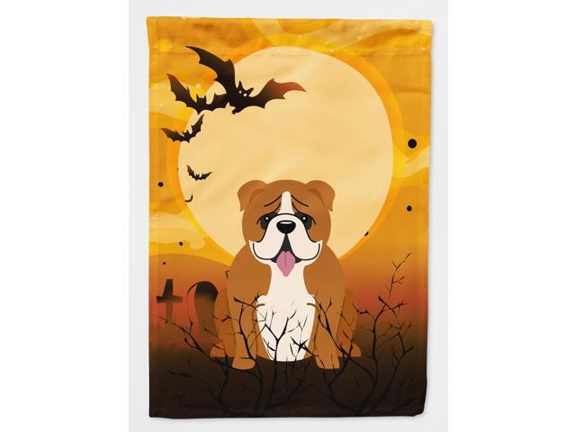 Halloween English Bulldog Red White Flag Canvas House Size BB4386CHF