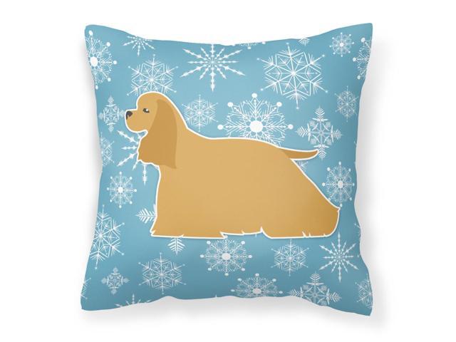Winter Snowflake Cocker Spaniel Fabric Decorative Pillow BB3486PW1818