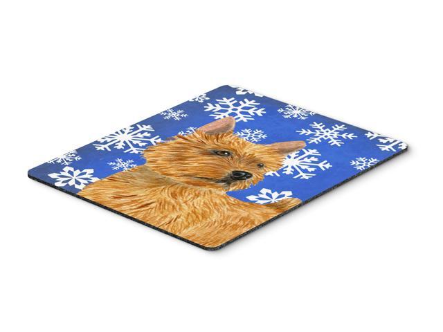 Norwich Terrier Winter Snowflakes Holiday Mouse Pad Hot Pad or Trivet