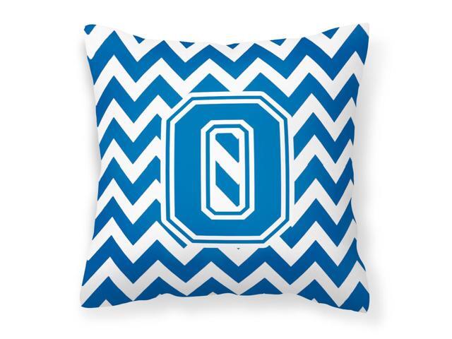 Letter O Chevron Blue and White Fabric Decorative Pillow CJ1056-OPW1414
