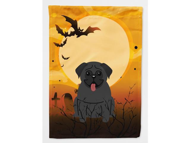 Halloween Pug Black Flag Canvas House Size BB4272CHF
