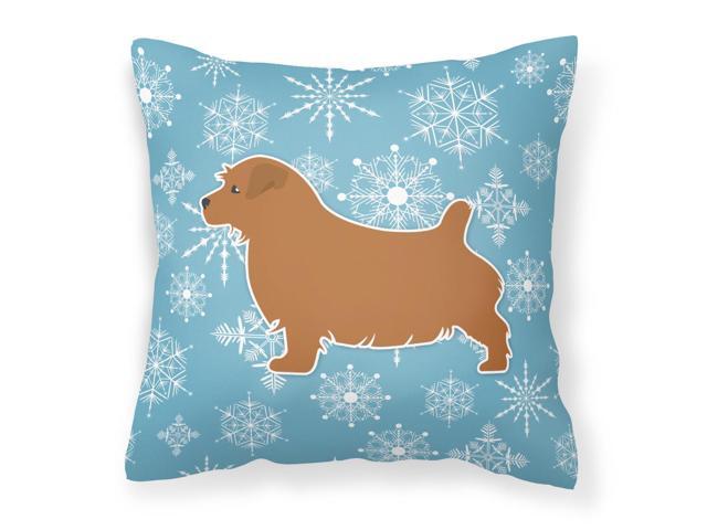 Winter Snowflake Norfolk Terrier Fabric Decorative Pillow BB3509PW1818