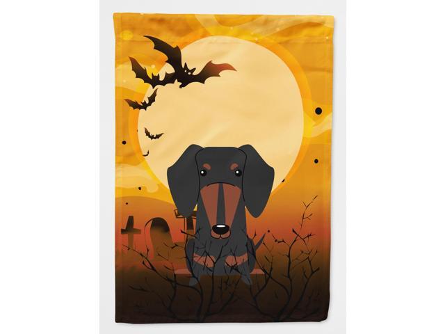 Halloween Dachshund Black Tan Flag Canvas House Size BB4398CHF