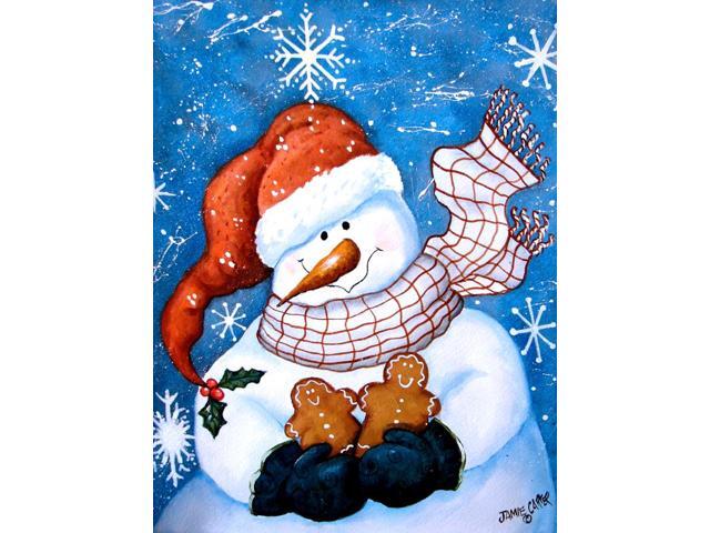 Gingerbread and Snowflake Snowman Flag Garden Size PJC1012GF