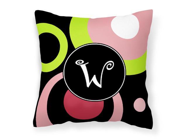 Letter W Monogram - Retro in Black Fabric Decorative Pillow AM1002-WPW1414