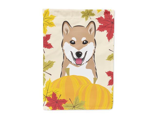 Shiba Inu Thanksgiving Flag Canvas House Size BB2031CHF