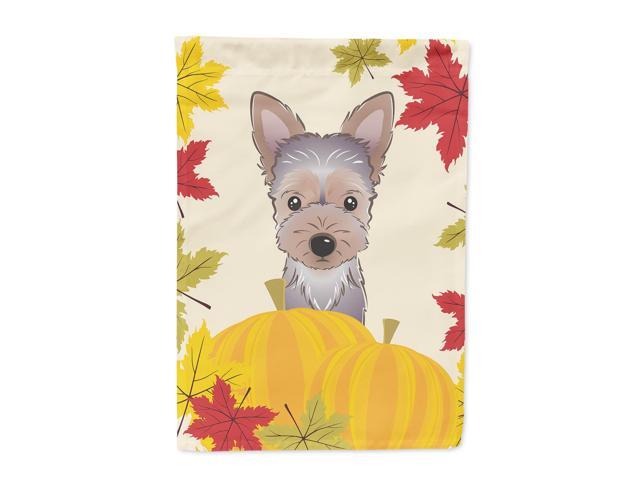 Yorkie Puppy Thanksgiving Flag Canvas House Size BB2038CHF