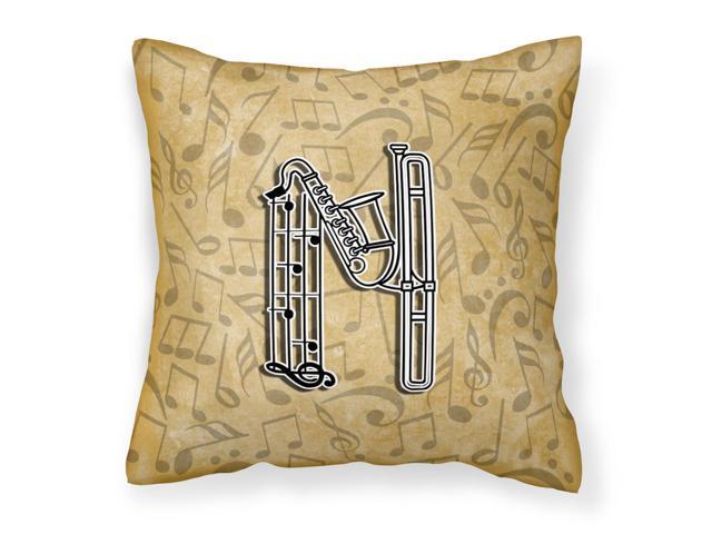 Letter N Musical Instrument Alphabet Canvas Fabric Decorative Pillow CJ2004-NPW1414
