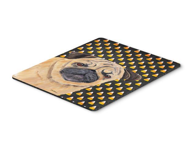 Pug Candy Corn Halloween Portrait Mouse Pad Hot Pad or Trivet