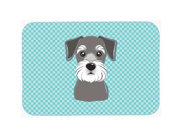 Checkerboard Blue Schnauzer Mouse Pad Hot Pad or Trivet BB1144MP