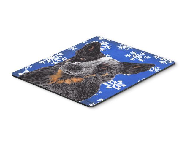 Australian Cattle Dog Winter Snowflakes Holiday Mouse Pad Hot Pad or Trivet