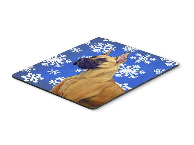 Great Dane Winter Snowflakes Holiday Mouse Pad Hot Pad or Trivet