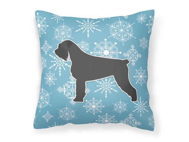 Winter Snowflake Giant Schnauzer Fabric Decorative Pillow BB3573PW1414