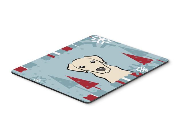 Winter Holiday Yellow Labrador Mouse Pad Hot Pad or Trivet BB1718MP
